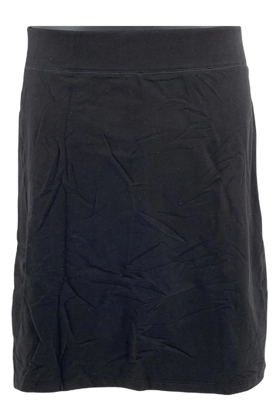 Denim & Co. Active French Terry Skort with Seaming Details Black - Regular